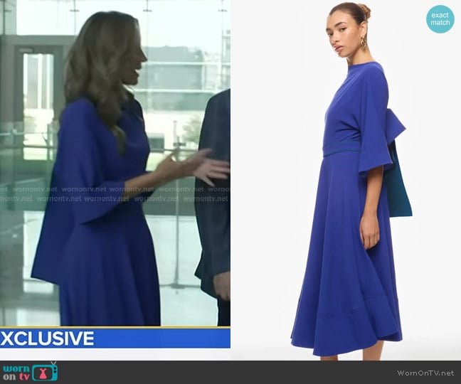 Roksanda x RTR Bow Back Midi Dress worn by Rhiannon Ally on Good Morning America