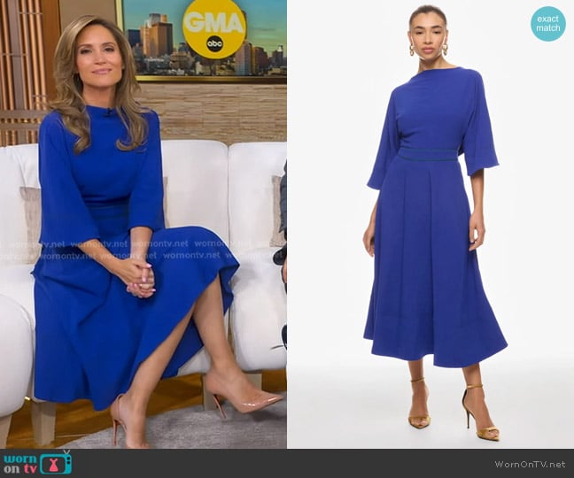 Roksanda x RTR Bow Back Midi Dress worn by Rhiannon Ally on Good Morning America