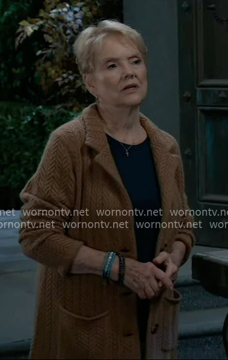 Ronnie’s camel knit jacket on General Hospital
