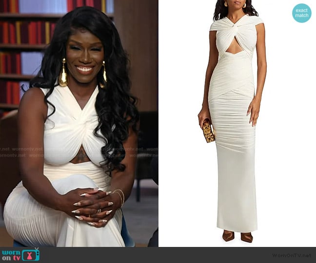 Ronny Kobo Nasha Twist-Front Cut-Out Maxi Dress worn by Bozoma Saint John on E! News