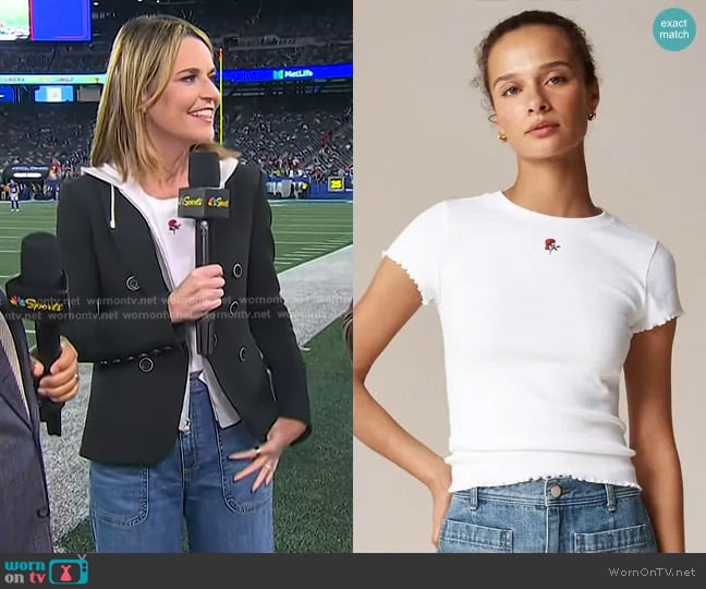 Rouje X J.Crew Fleur T-shirt worn by Savannah Guthrie on Today