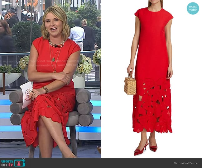 Sachin & Babi Sabette Maxi Dress in Cherry Red worn by Jenna Bush Hager on Today