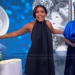 Tamron’s black asymmetric dress on Tamron Hall Show