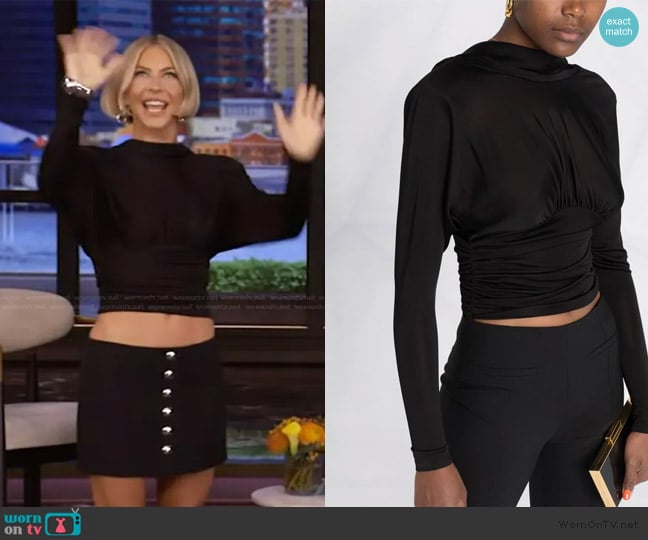 Saint Laurent Cropped Cowl-back Top worn by Julianne Hough on Live with Kelly and Mark