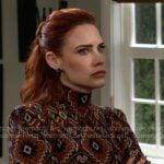 Sally’s orange printed dress on The Young and the Restless