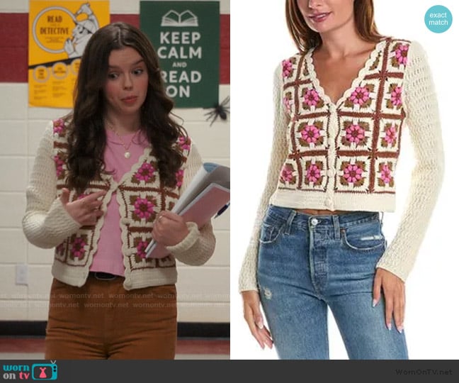 Saltwater Luxe Crochet Cardigan worn by Grace (Ellie O’Brien) on My Life with the Walter Boys
