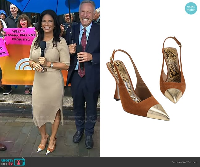 Sam Edelman Odette Cap Toe Slingback Pump worn by Darlene Rodriguez on Today