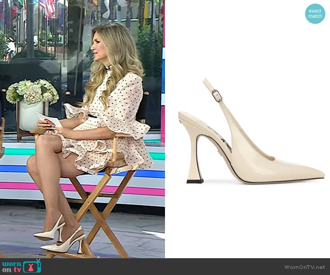 Sam Edelman Odette Pointed Toe Slingback Pump in Modern Ivory worn by Nikki Novak on Today