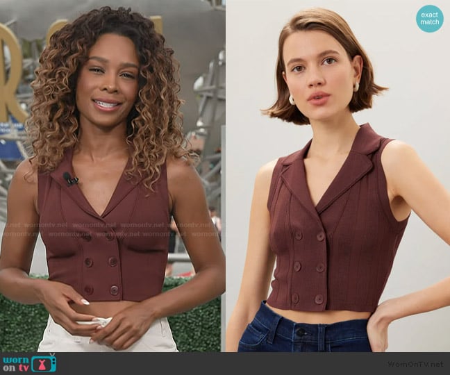 Sandro Solune Knit Vest worn by Zuri Hall on Access Hollywood