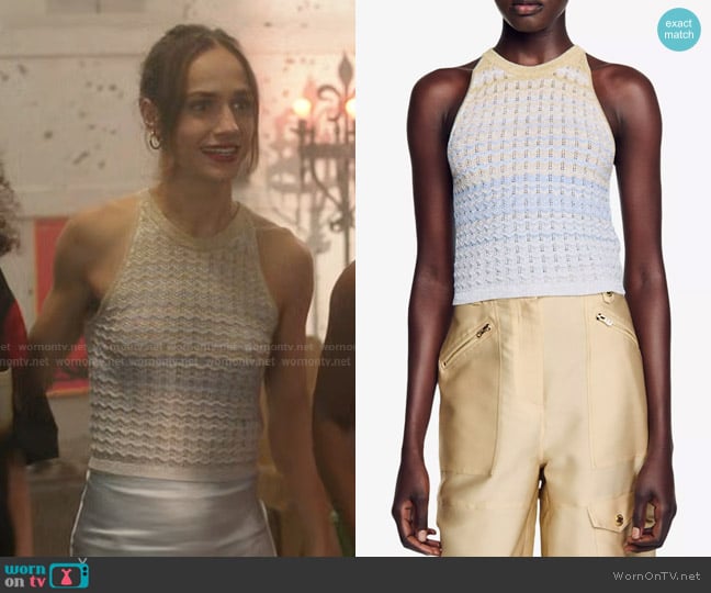 Sandro Zady Sleeveless Pointelle Sweater