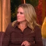 Sara’s brown corduroy pants and shirt on The View