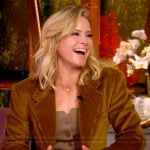 Sara’s mustard corduroy jacket and pants on The View