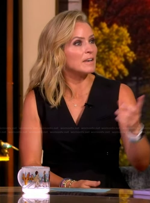 Sara’s black button vest and lace skirt on The View