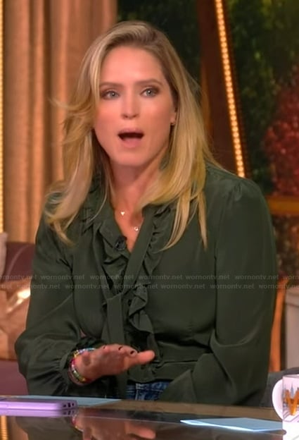 Sara's green ruffle blouse on The View