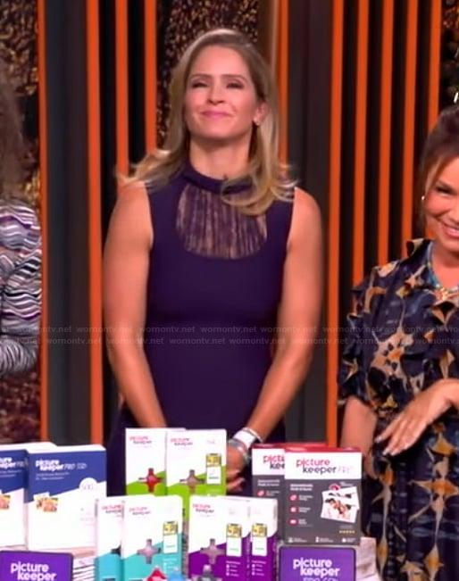 Sara’s purple lace panel dress on The View