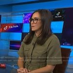 Savannah’s olive green flap pocket dress on NBC News Daily