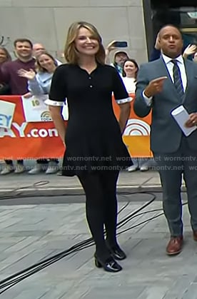 Savannah's black heeled loafers on Today
