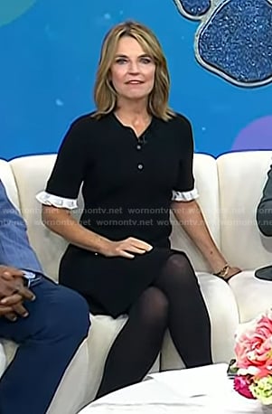 Savannah’s black ruffle sleeve polo dress on Today