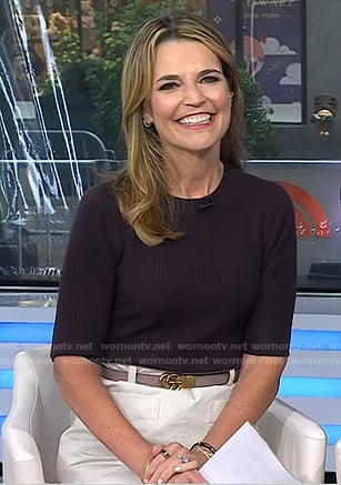 Savannah's brown ribbed top on Today