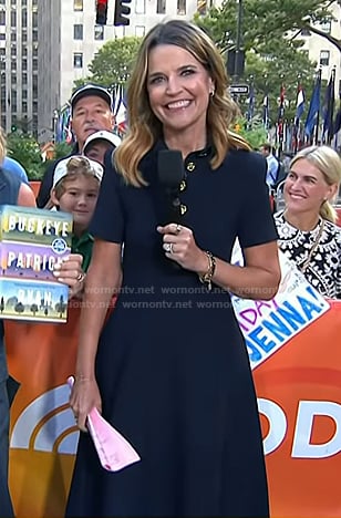 Savannah's navy knit polo dress on Today