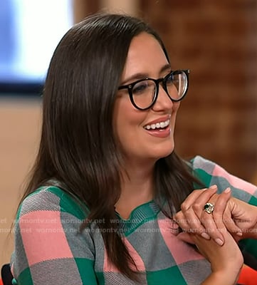 Savannah's pink and green gingham sweater on Today