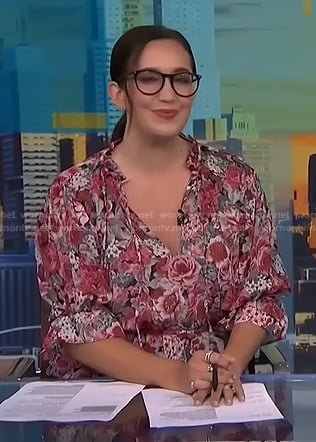 Savannah’s pink floral blouse on NBC News