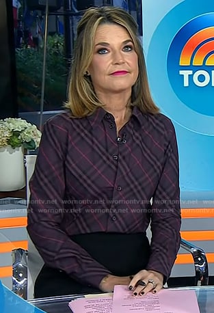 Savannah’s plaid button down shirt on Today