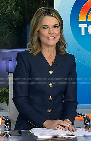 Savannah’s v-neck denim jacket and pants on Today