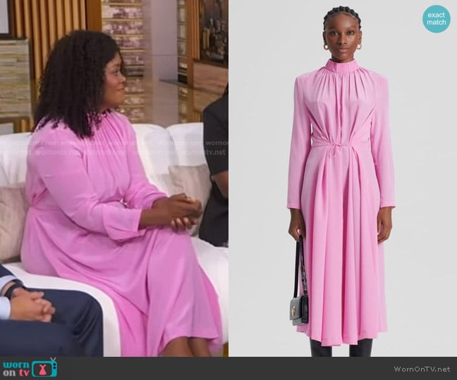 Scanlan Theodore Silk Cocktail Dress worn by Ericka Souter on Good Morning America