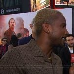 Scott’s brown diamond knit shirt on Access Hollywood
