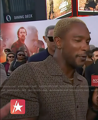 Scott's brown camp collar shirt on Access Hollywood