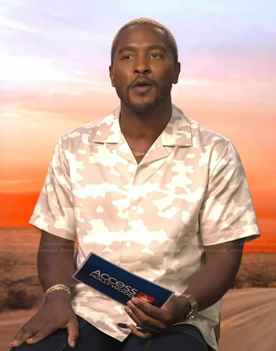 Scott's camo print shirt on Access Hollywood