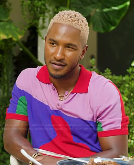 Scott’s colorblock polo on Access Hollywood