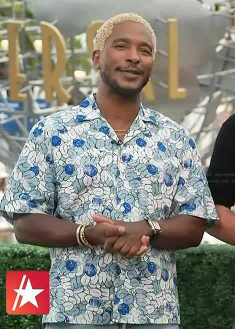 Scott's floral print shirt on Access Hollywood
