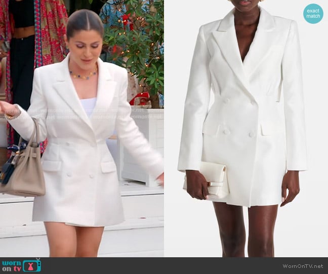 Self Portrait Double-breasted Taffeta Blazer Dress worn by Stephanie Shojaee (Stephanie Shojaee) on The Real Housewives of Miami