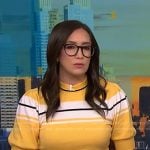 Savannah’s yellow striped short sleeve sweater on NBC News Daily