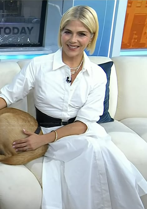 Selma Blair’s white belted shirtdress on Today