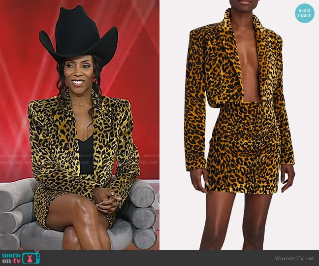 Sergio Hudson Embellished Cropped Blazer and Mini Skirt worn by June Ambrose on Today