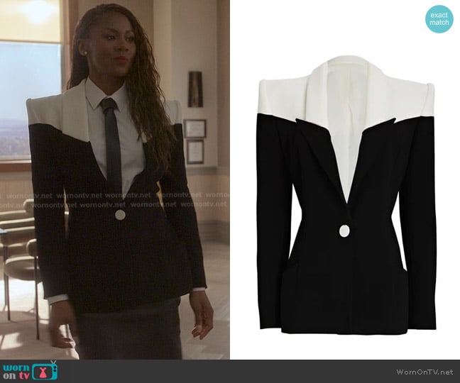 Sergio Hudson Spectator Blazer worn by Jax Stewart (Emayatzy Corinealdi) on Reasonable Doubt
