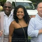 Sheinelle’s black print strapless dress on Today