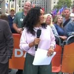 Sheinelle’s green cargo pants and pink sweater on Today