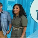 Sheinelle’s green zip front midi dress on Today