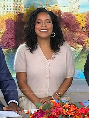 Sheinelle’s blush pink short sleeve cardigan on Today