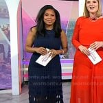 Sheinelle’s navy sleeveless cutout knit dress on Today