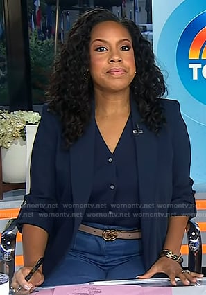 Sheinelle's pink beige belt on Today