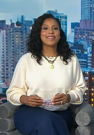 Sheinelle’s white boatneck sweater on Today