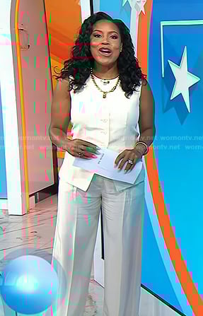 Sheinelle’s white vest and pants on Today