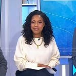 Sheinelle’s white boatneck sweater on Today
