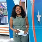 Sheinelle’s sage green vest and pants on Today