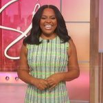 Sherri’s green plaid tweed dress on Sherri
